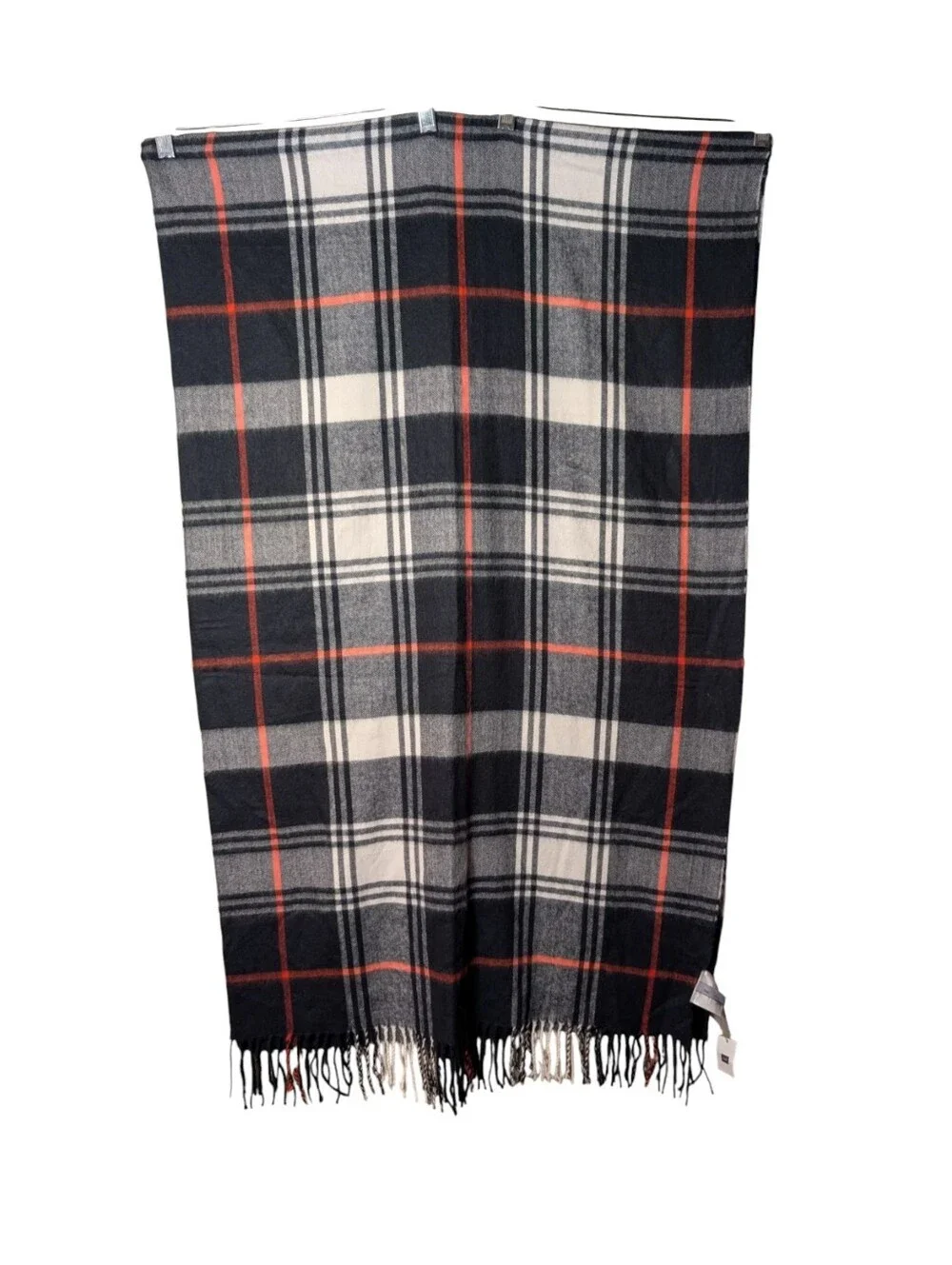 Gap oversized plaid blanket scarf with fringe cozy winter essentials layering OS